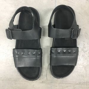 All Saints mens sandals black leather like new